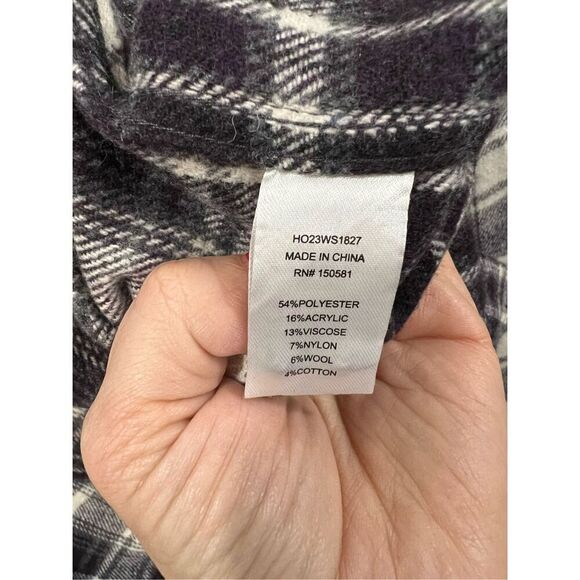 FLAG & ANTHEM NWT GREY/CREAM PLAID FLANNEL heavy SHIRT sz XL - Picture 4 of 5